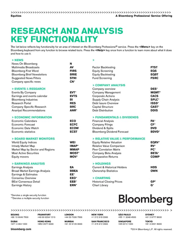 Research & Analysis Key Functionality - Page 2