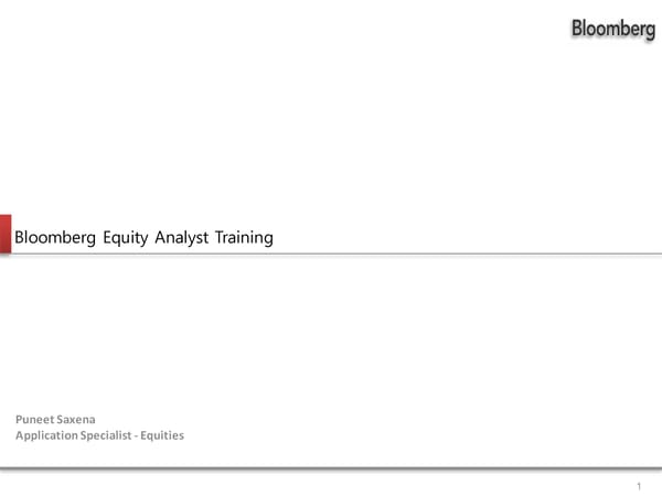 Bloomberg Equity Analyst Training - Page 2